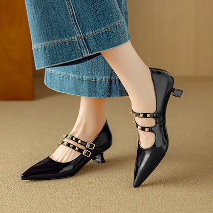 Lucia Stud Strap Heels