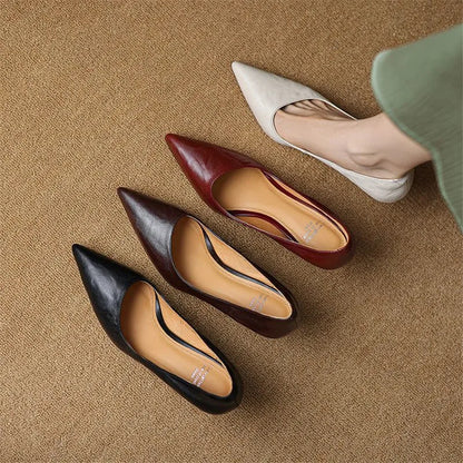 Lucia Genuine Leather Pointed Heels