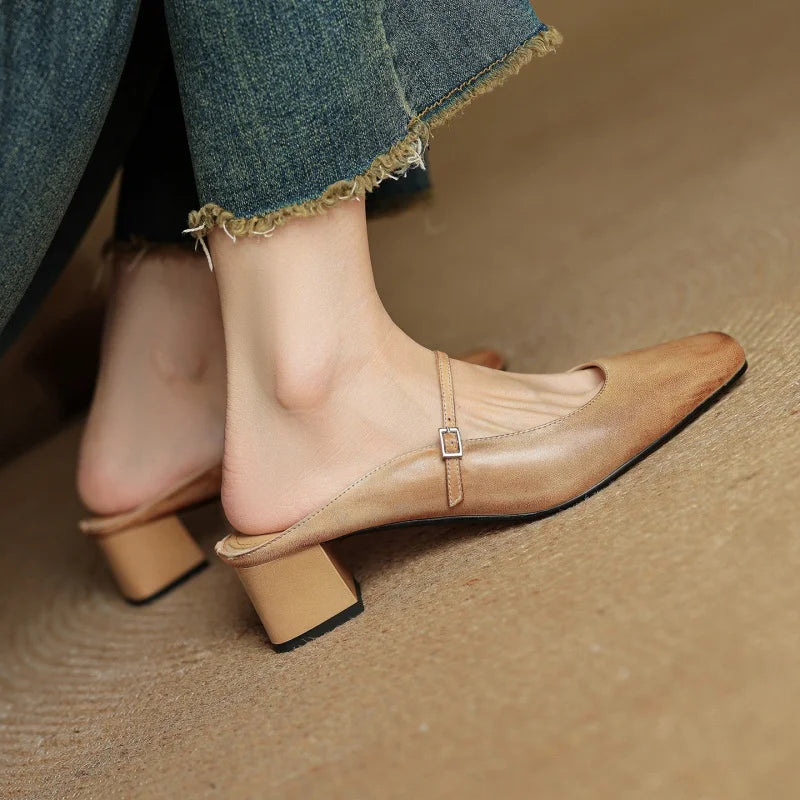 Alina Leather Mules