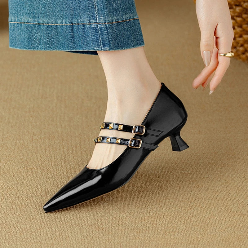 Lucia Stud Strap Heels