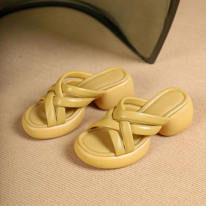 Serena Genuine Leather Platform Heels