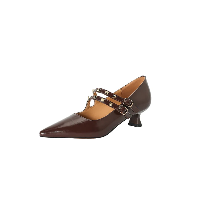 Lucia Stud Strap Heels