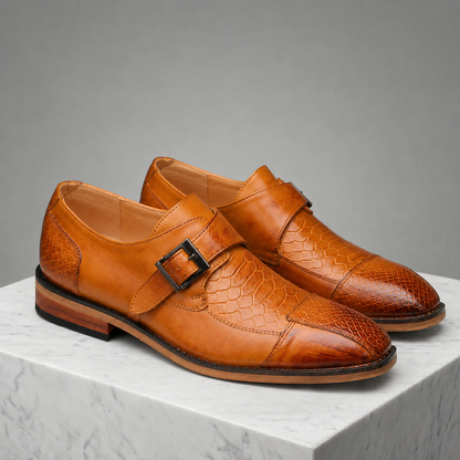 Moretti Leather Monk Strap Shoes