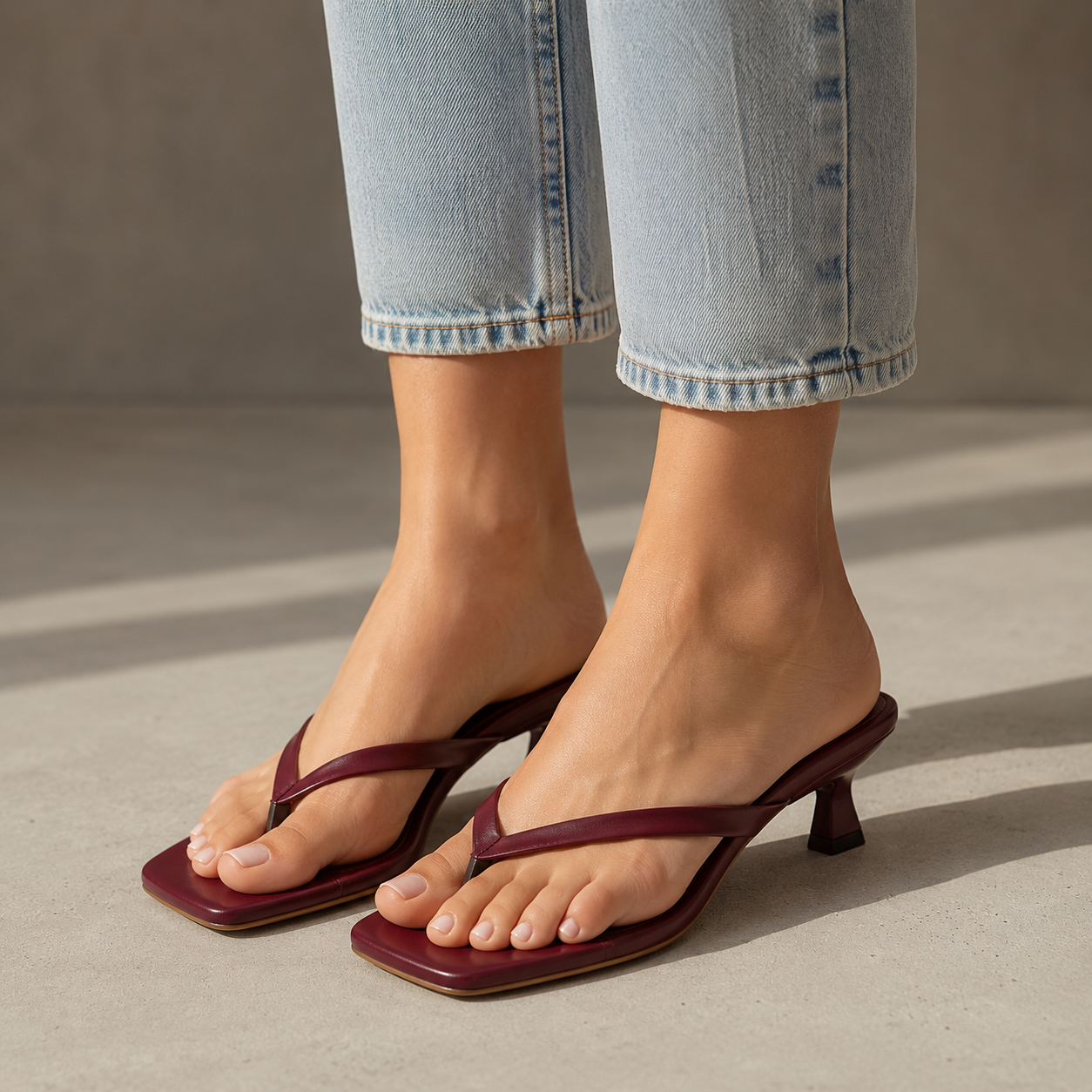 Elise Leather Strap Heels