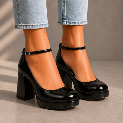 Elara Leather Mary Jane Heels