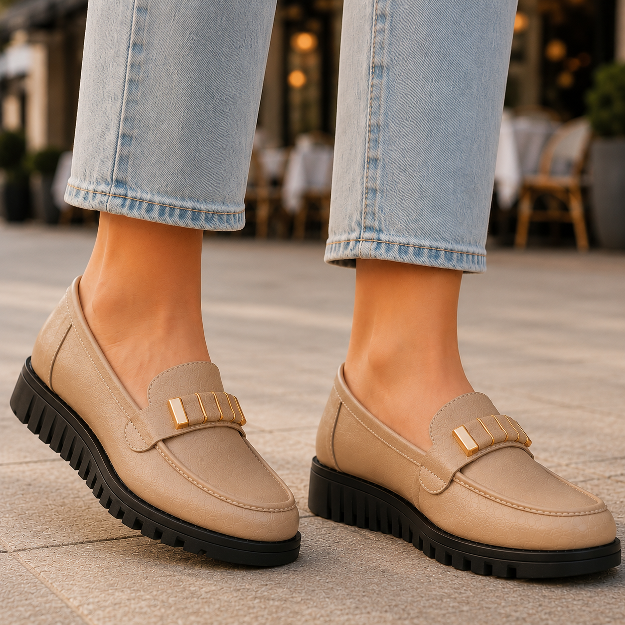 Alessia Leather Lug Sole Loafers
